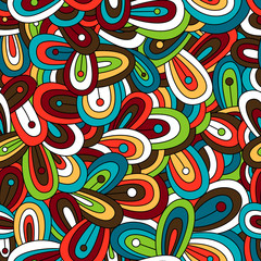 Ornamental seamless vector floral doodle pattern for wallpaper and textile, fabric and wrapping