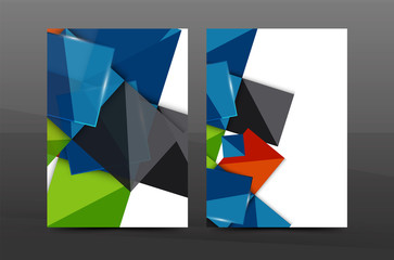 Fototapeta premium A4 flyer or annual report layout geometric shape design