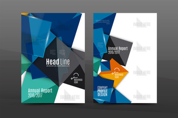 Fototapeta premium A4 flyer or annual report layout geometric shape design