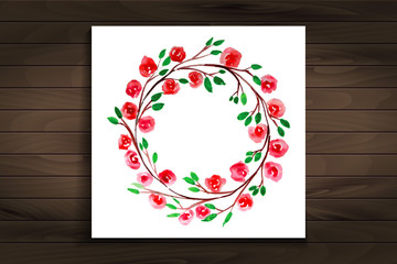 frame with flowers red