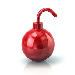 3d illustration of red bomb icon