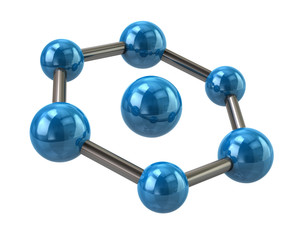 Obraz premium 3d illustration of blue molecule icon