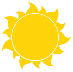 Yellow Silhouette Sun. Illustration Isolated On White Background