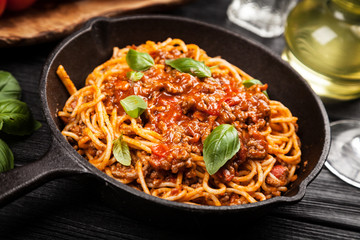 Traditional spaghetti bolognese