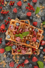 Waffles with berries