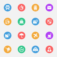 logistic service flat icons