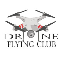 drone logos, badges, emblems and design elements. Quadrocopter store, repair & service logotypes.