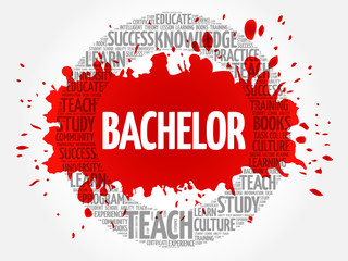 Bachelor word cloud collage, education concept background