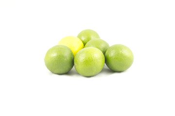 Fresh limes Isolated on white background