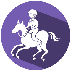 Equestrain icon on round badge