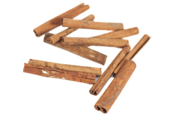 Cinnamon sticks isolated on white