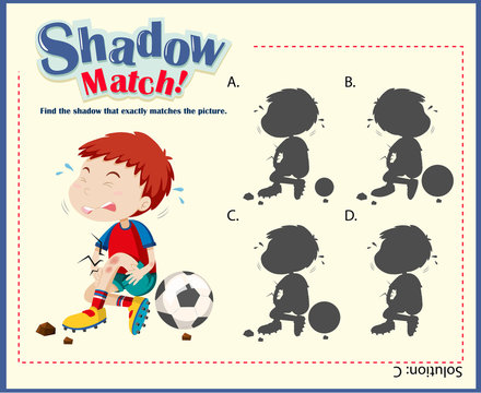 Game template with matching injured boy