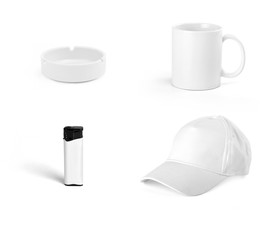 Set of white elements for corporate identity design