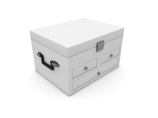 jewel box isolated on white background 3D rendering