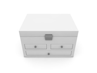 jewel box isolated on white background 3D rendering