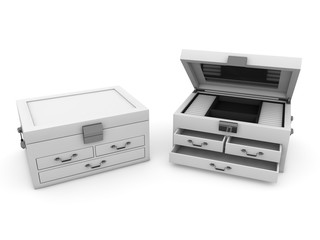 jewel box isolated on white background 3D rendering