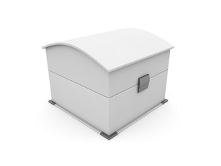 jewel box isolated on white background 3D rendering