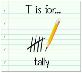 Flashcard letter T is for tally