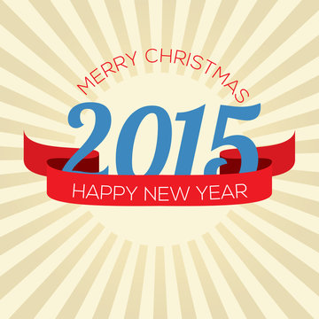 2015 New Year Card Vector Illustration.