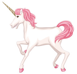 Naklejka na ściany i meble Unicorn with pink tail