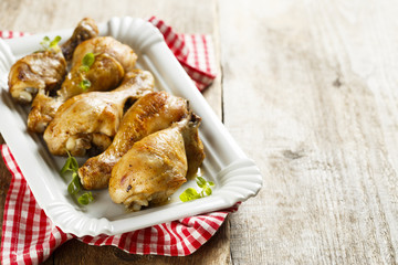 Baked chicken legs with oregano