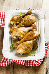 Baked chicken legs with oregano