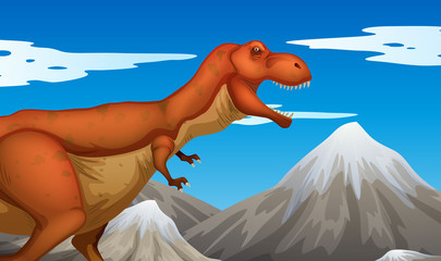 Wild dinosaur walking on the ground © blueringmedia