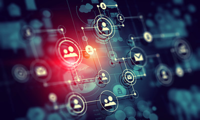 Social networking scheme  . Mixed media