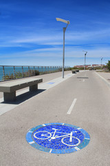 Sète (France) / Piste cyclable sur la corniche