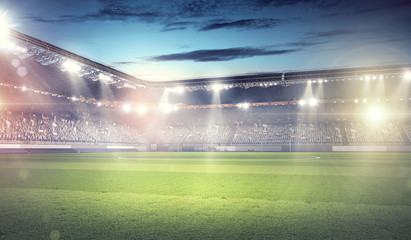 Football stadium in lights   . Mixed media - obrazy, fototapety, plakaty