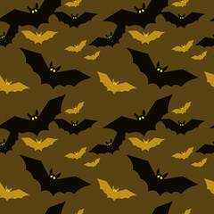 Seamless pattern with bats. Original vector background for greeting cards, invitations, prints.