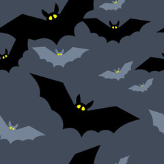 Seamless pattern with bats. Original vector background for greeting cards, invitations, prints.