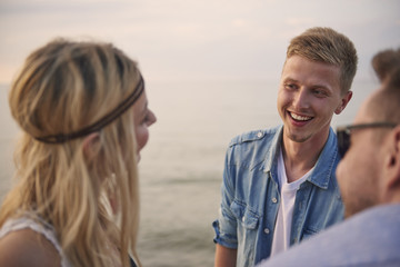 Jokes over the sea with best friends