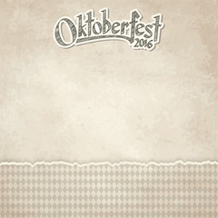 vintage background with checkered pattern for Oktoberfest 2016