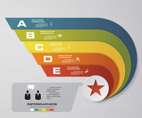 5 steps presentation template/5 options/ wing shape graphic or website layout. Vector.