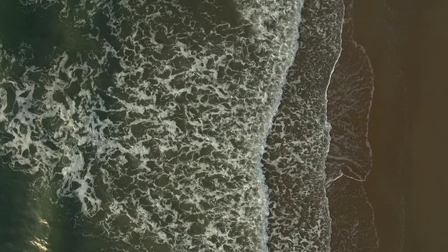 Top view of the ocean waves