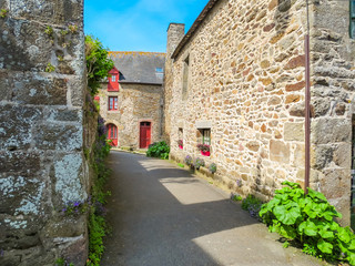Fototapeta na wymiar Rural street in Brittany, France
