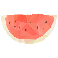 polygonal fruit sliced watermelon with seeds