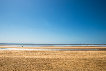 Fototapeta na wymiar Crosby Beach near Liverpool, UK,