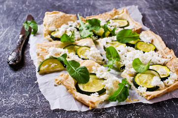 Homemade puff with zucchini