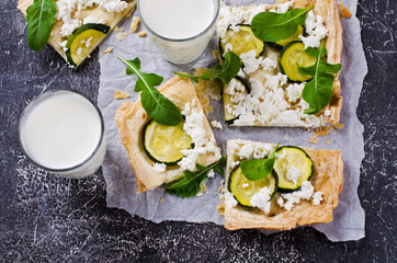 Homemade puff with zucchini