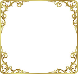 Corner gold.Page decoration. Decorative frame floral elements, Set of corners and borders.flower corner linear decorative elements.Set of Black