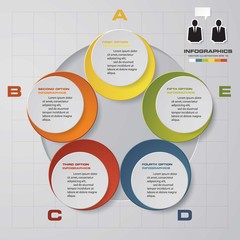 5 steps banners template/graphic or website layout. Vector.