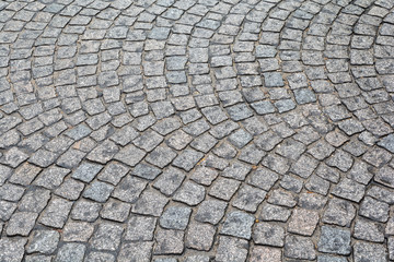 Stone street pavement from old Paris in france