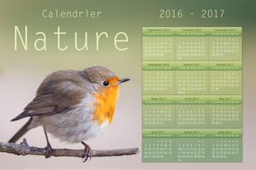 Calendrier nature 2016 - 2017
