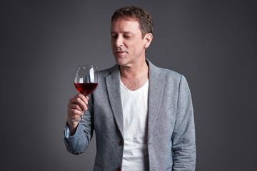 Man with glass of wine