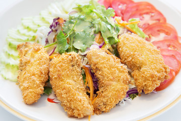 Fried fish salad,healthy food