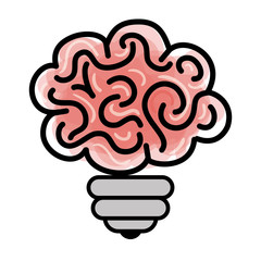 Bulb or great idea isolated flat icon design, vector illustration.