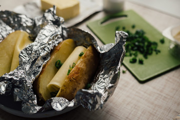 Cooking stuffed baked potato