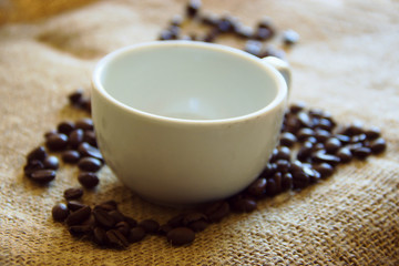 Coffee Mug with Coffee Beans
